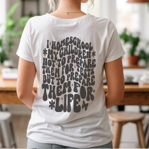 Personalized Homeschool Retro Custom Text Colours T-Shirt