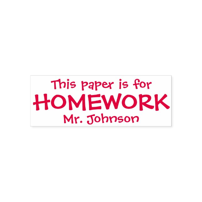 Personalized Homework self inking stamp (Design)