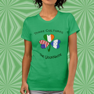 Personalized Honduras Ireland USA Shamrock Women’s T-Shirt