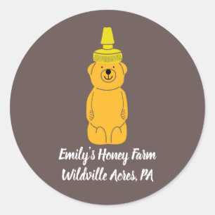 Personalized Honey Bear Bottle Beekeepers Apiaries Classic Round Sticker