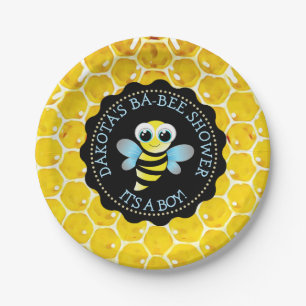 Personalized Honey Bee Baby Shower Paper Plates