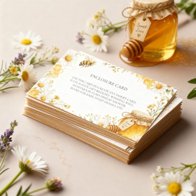 Personalized Honey Bee Floral Details Insert Card (Creator Uploaded)
