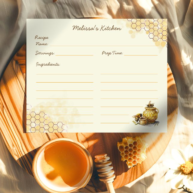 Personalized Honey Bee Recipe Card (Creator Uploaded)