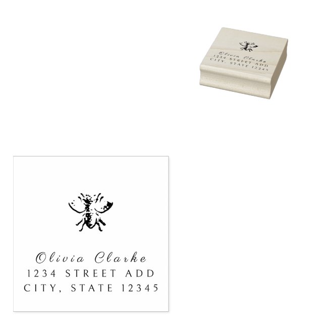 Personalized Honey Bee Rubber Stamp (Stamped)