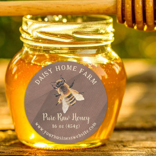 Personalized Honey Jar Bee Apiary Small Business Classic Round Sticker