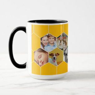 Personalized Honeycomb Family & Pet Photo Mug