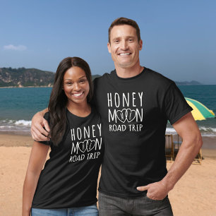 Personalized Honeymoon Road Trip   Light on Dark T-Shirt