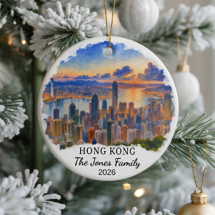 Personalized Hong Kong Ceramic Ornament, Custom As Ornament