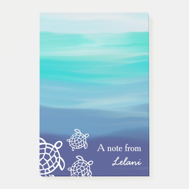 Personalized Honu Sea Turtles Ocean Beach Post-it Notes (Front)