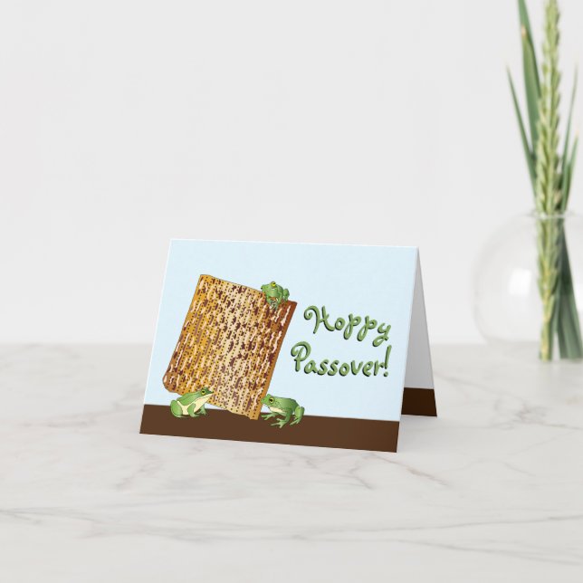 Personalized Hoppy Passover Holiday Greeting Card (Front)