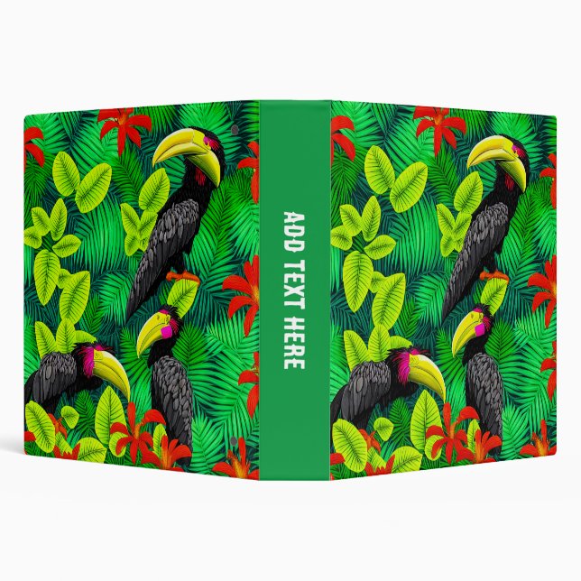Personalized Hornbills Design 3-Ring Binder (Background)