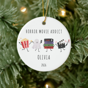 Personalized Horror Movie Addict Ornament
