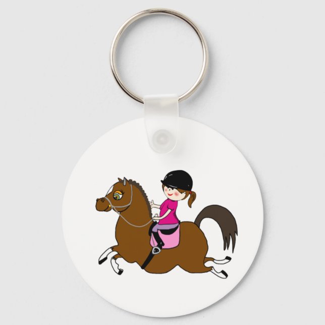 Personalized Horse and Rider Dressage Accessory Keychain (Front)