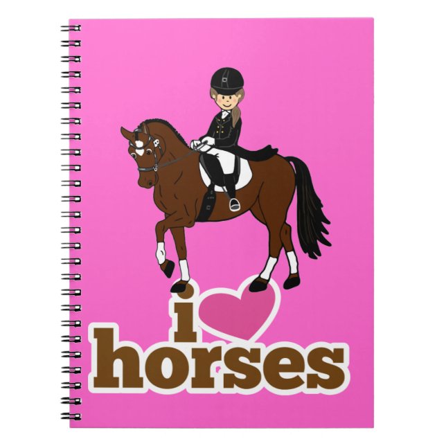 Personalized Horse and Rider Dressage Accessory Notebook (Front)