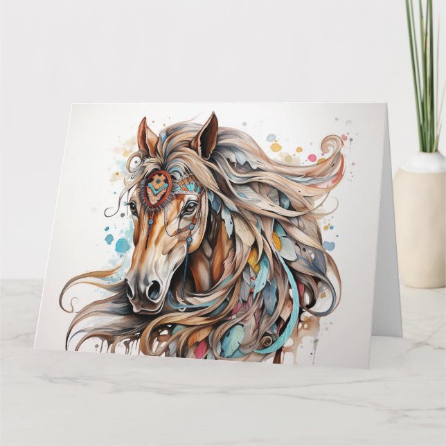 Personalized Horse Greeting Card (Front)