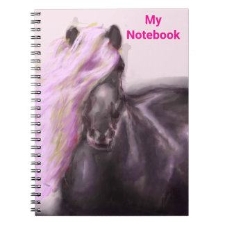Personalized Horse In Lilac Shades Notebook