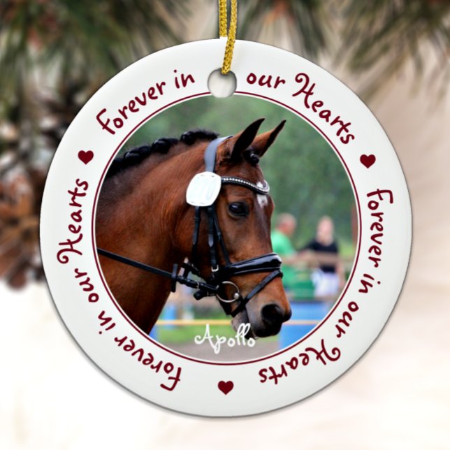 Personalized Horse Keepsake Pet Memorial Ceramic Ornament (Creator Uploaded)