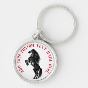 Personalized Horse Keychain with Custom Text