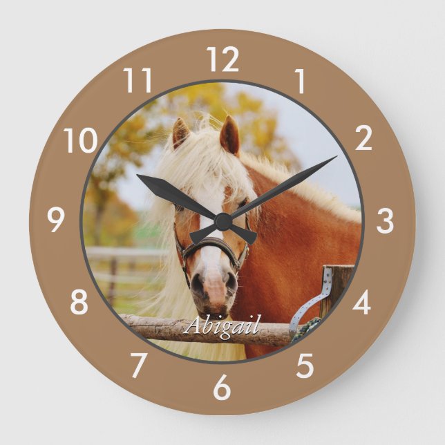 Personalized Horse Large Clock (Front)