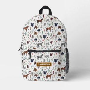 Personalized Horse Lover Printed Backpack