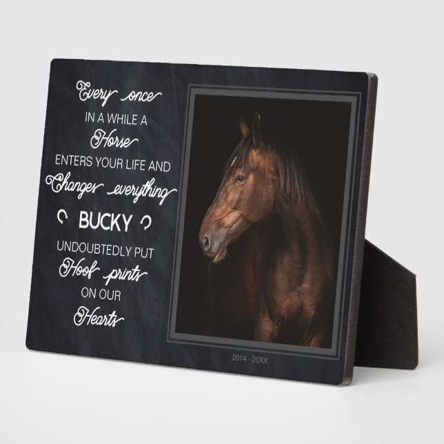 Personalized Horse Memorial Gift Photo Plaque (Side)