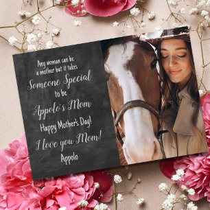Personalized Horse Mom Photo Mother's Day Card