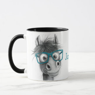Personalized Horse Mug with Black Handle