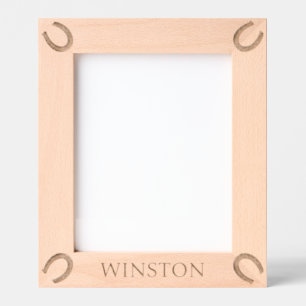 Personalized Horse Name Equestrian Horseshoe Etched Frames