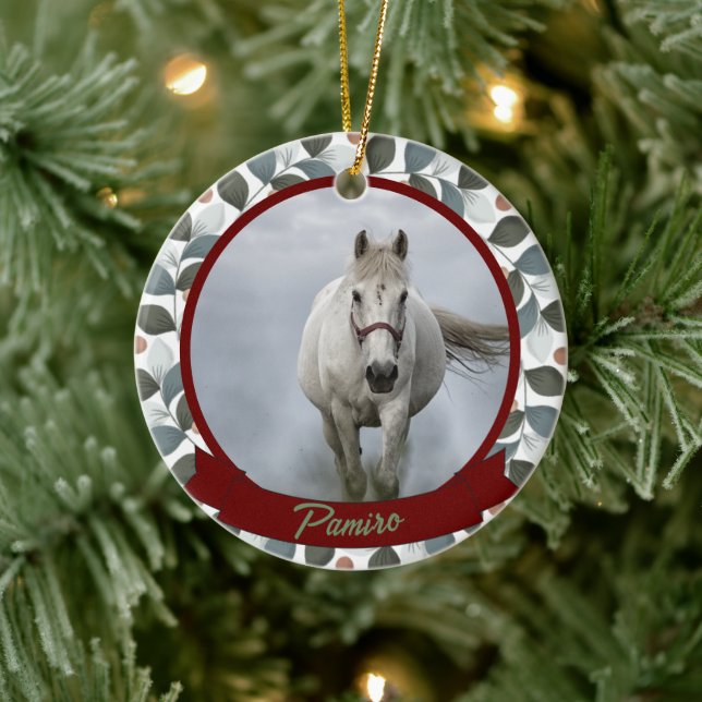 Personalized Horse Pet Ornament Photo Name Year (Tree)