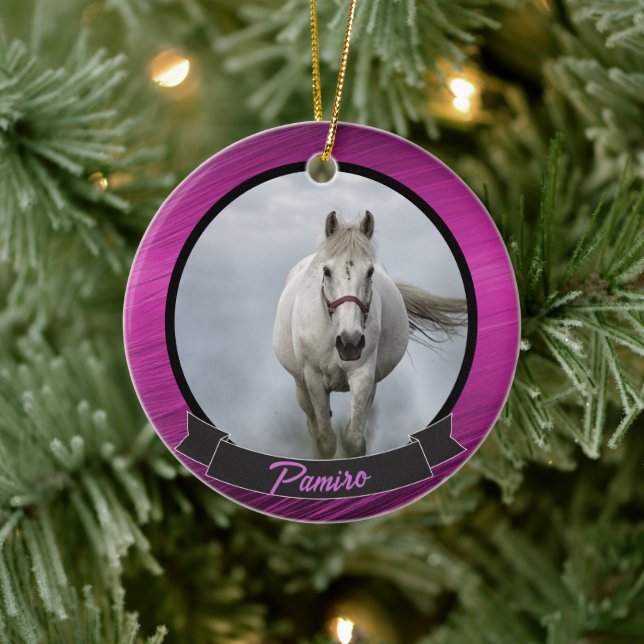 Personalized Horse Pet Ornament Photo Name Year (Tree)