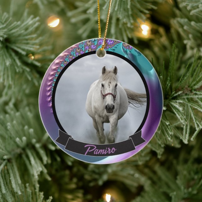 Personalized Horse Pet Ornament Photo Name Year (Tree)