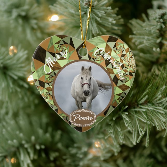 Personalized Horse Pet Ornament Photo Name Year  (Tree)