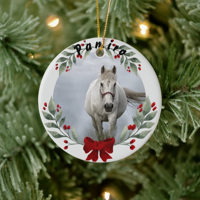 Personalized Horse Pet Ornament Photo Name Year (Tree)