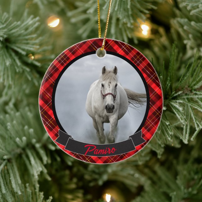 Personalized Horse Pet Ornament Photo Name Year (Tree)