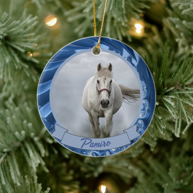 Personalized Horse Pet Ornament Photo Name Year (Tree)
