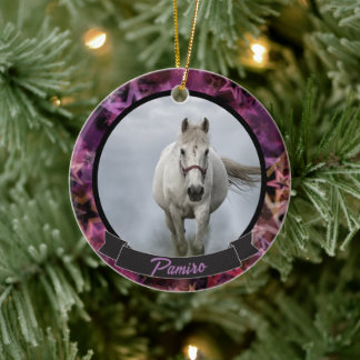 Personalized Horse Pet Ornament Photo Name Year
