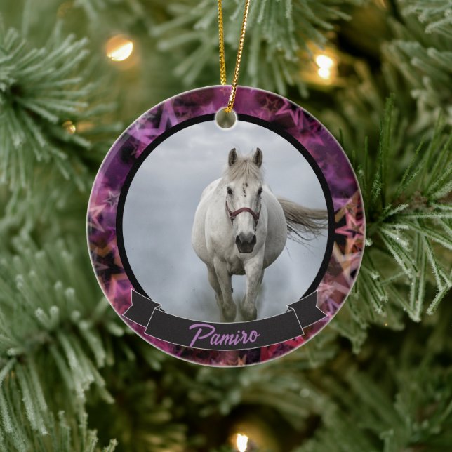 Personalized Horse Pet Ornament Photo Name Year (Tree)