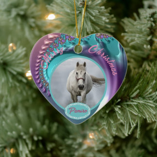 Personalized Horse Pet Ornament Photo Name Year 