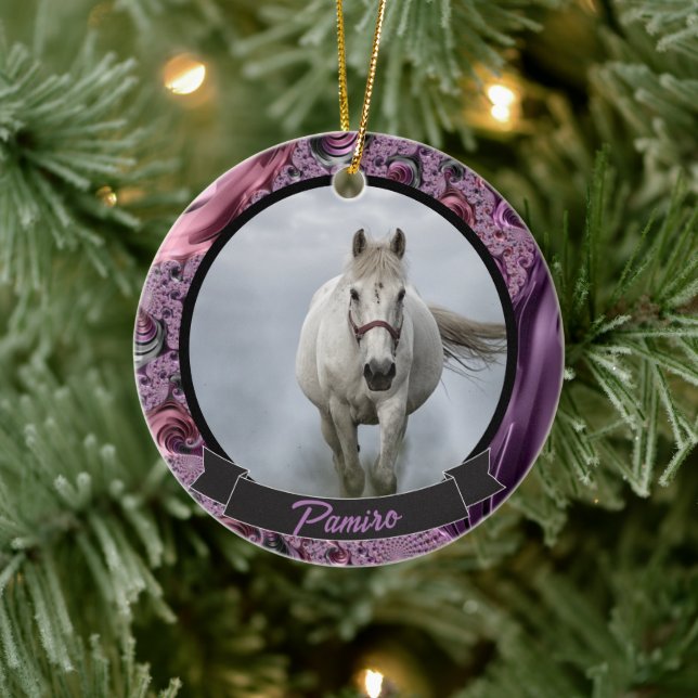 Personalized Horse Pet Ornament Photo Name Year (Tree)