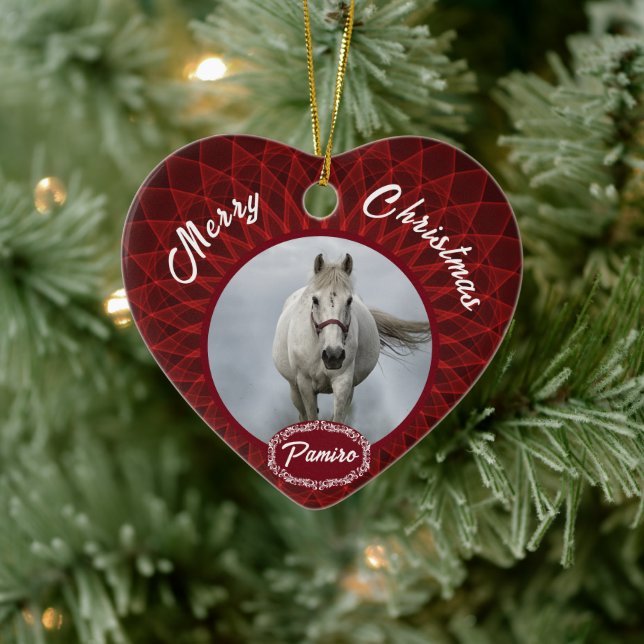 Personalized Horse Pet Ornament Photo Name Year  (Tree)