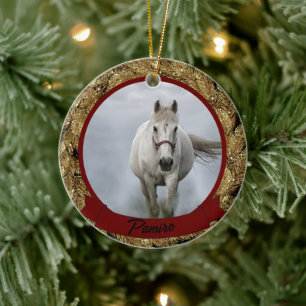 Personalized Horse Pet Ornament Photo Name Year