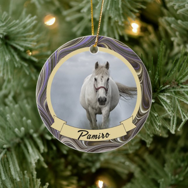 Personalized Horse Pet Ornament Photo Name Year (Tree)
