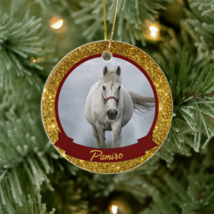 Personalized Horse Pet Ornament Photo Name Year