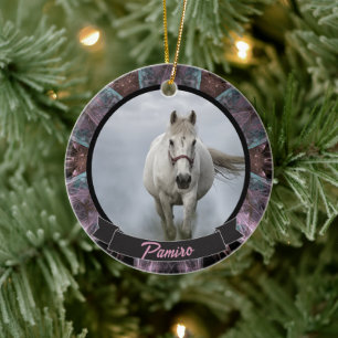 Personalized Horse Pet Ornament Photo Name Year