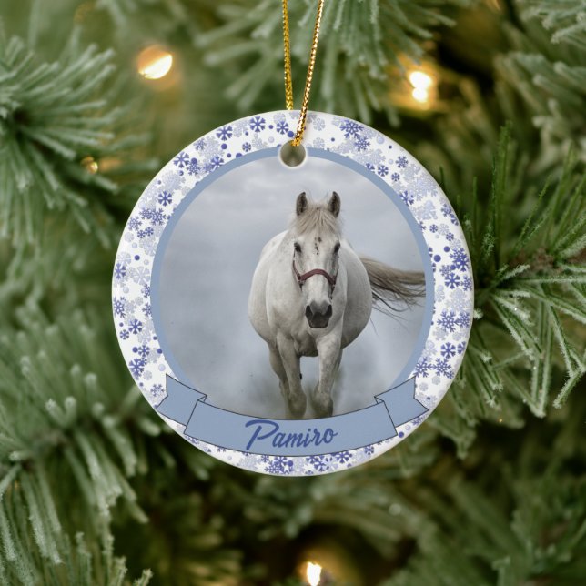 Personalized Horse Pet Ornament Photo Name Year (Tree)