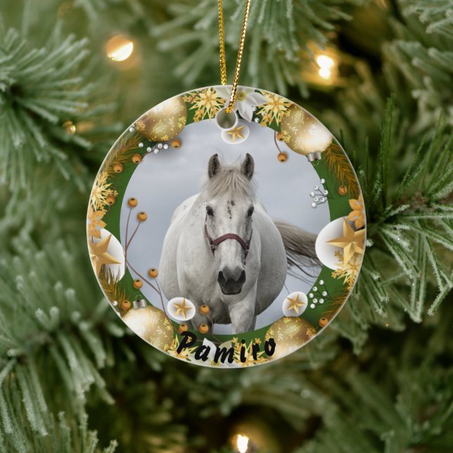 Personalized Horse Pet Ornament Photo Name Year (Tree)