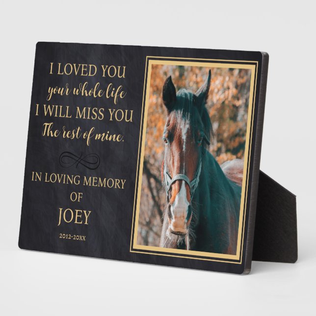 Personalized Horse Photo Memorial Plaque (Side)
