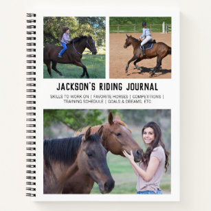 Personalized Horse Riding Equestrian Photo Collage Notebook