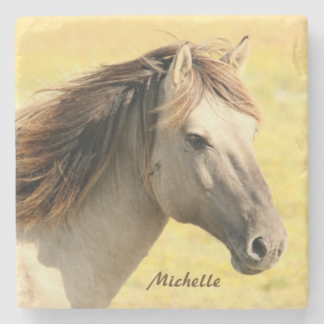 Personalized Horse Stone Coaster (Front)