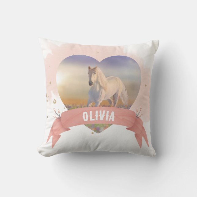 Personalized Horse Throw Pillow (Front)